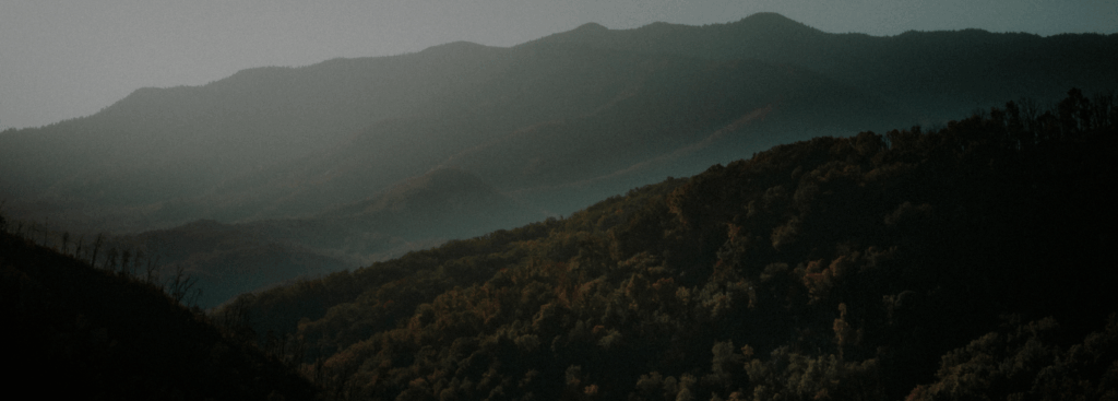 Sunset over the Smoky Mountains landscape