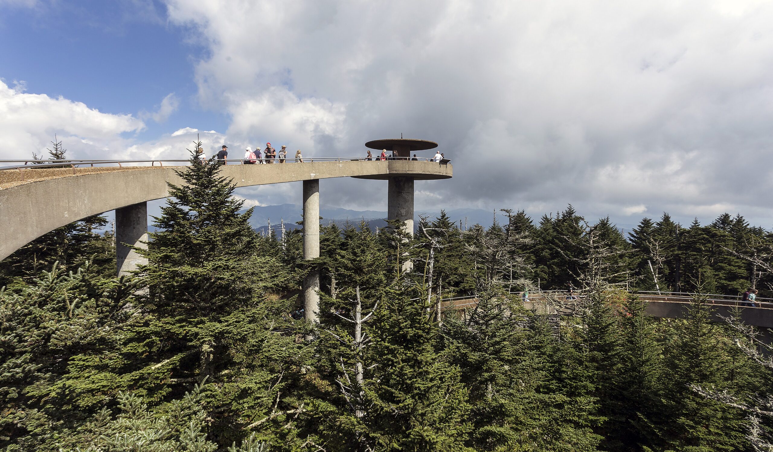 The observation tower at Kuwohi, the highest point in the Smokies