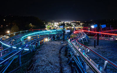 Halloween Nights at Pigeon Forge Racing Coaster